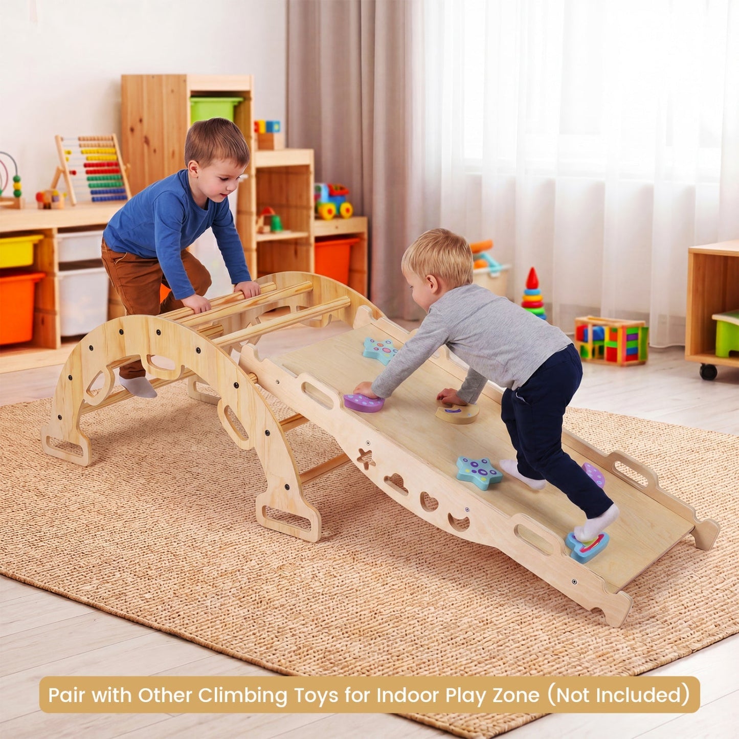 3-in-1 Wooden Montessori Climbing Arch & Rocker – BrightSprig
