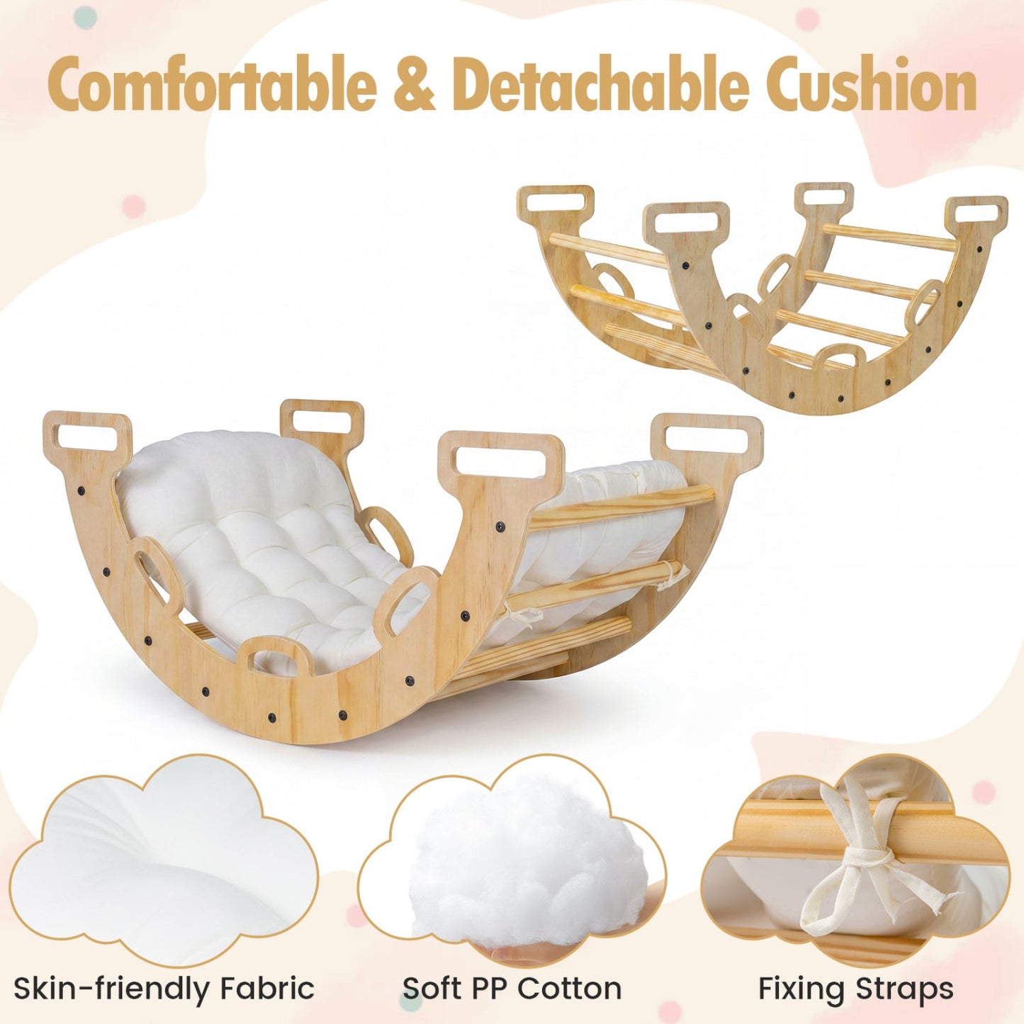 3-in-1 Wooden Montessori Climbing Arch & Rocker – BrightSprig
