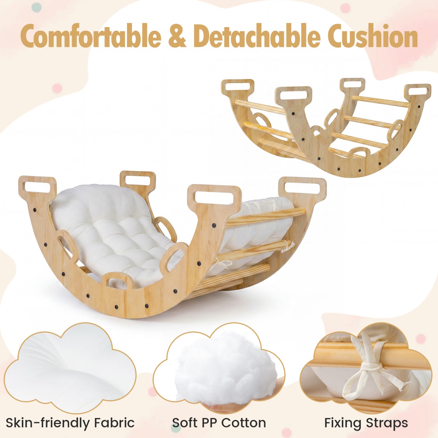 3-in-1 Wooden Montessori Climbing Arch & Rocker – BrightSprig