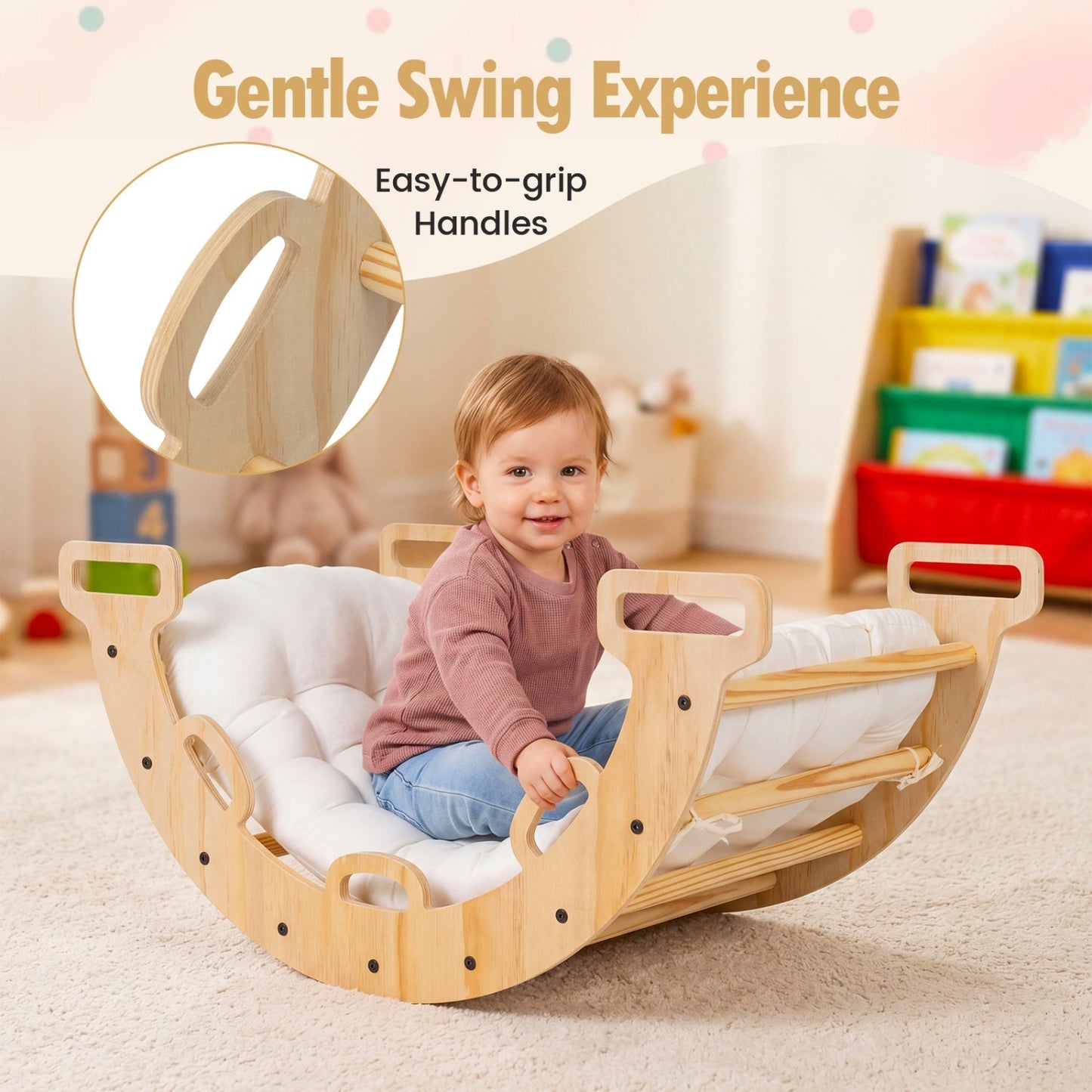 3-in-1 Wooden Montessori Climbing Arch & Rocker – BrightSprig