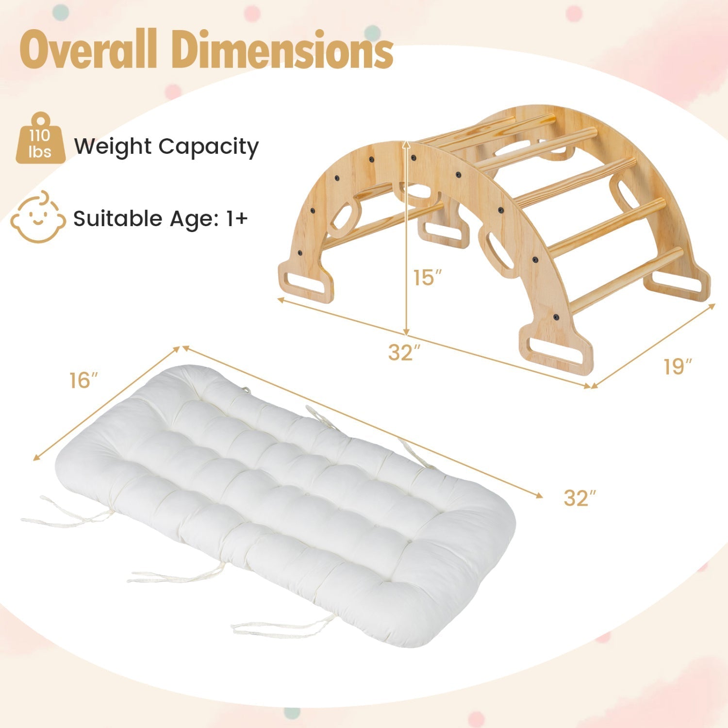 3-in-1 Wooden Montessori Climbing Arch & Rocker – BrightSprig