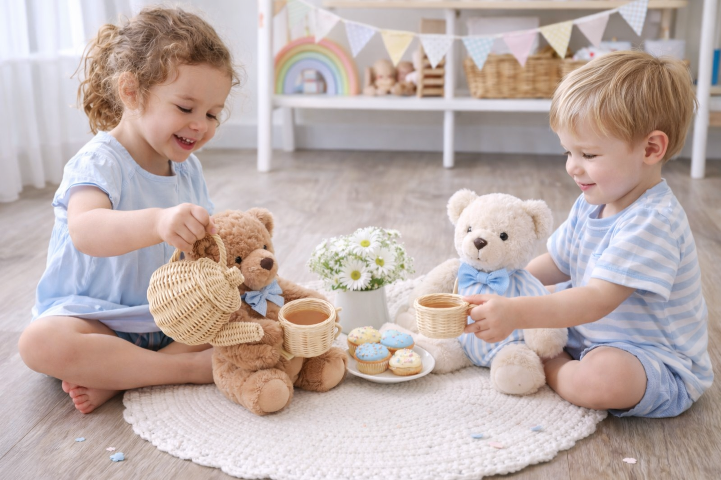 Lullaby Rattan Wicker Tea Party Play Set – BrightSprig