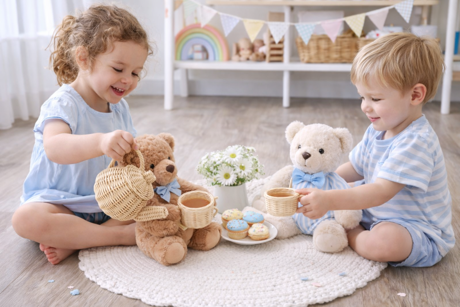 Lullaby Rattan Wicker Tea Party Play Set – BrightSprig