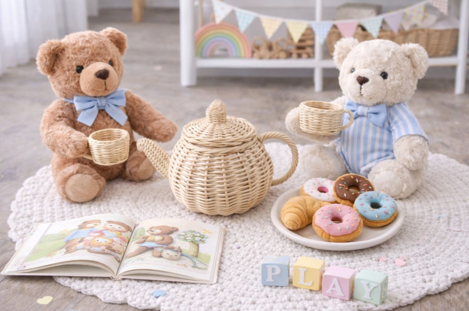 Lullaby Rattan Wicker Tea Party Play Set – BrightSprig