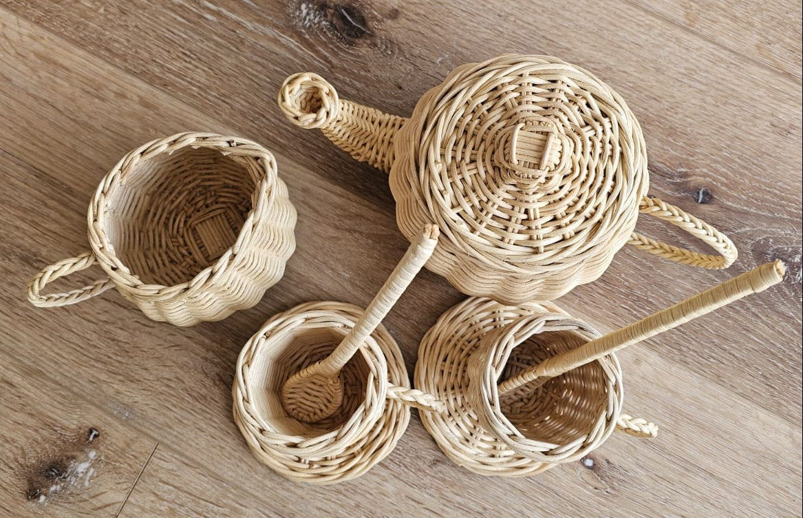 Lullaby Rattan Wicker Tea Party Play Set – BrightSprig