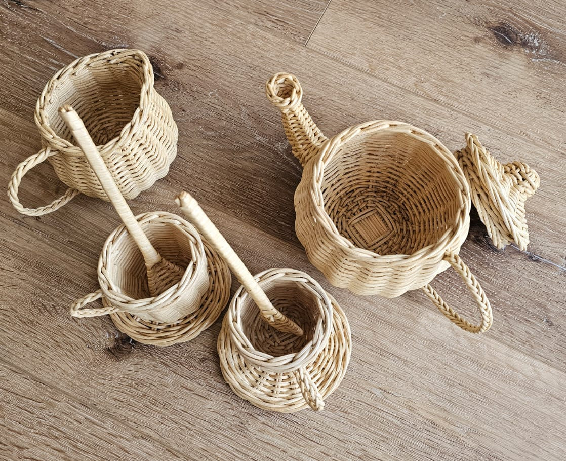 Lullaby Rattan Wicker Tea Party Play Set – BrightSprig