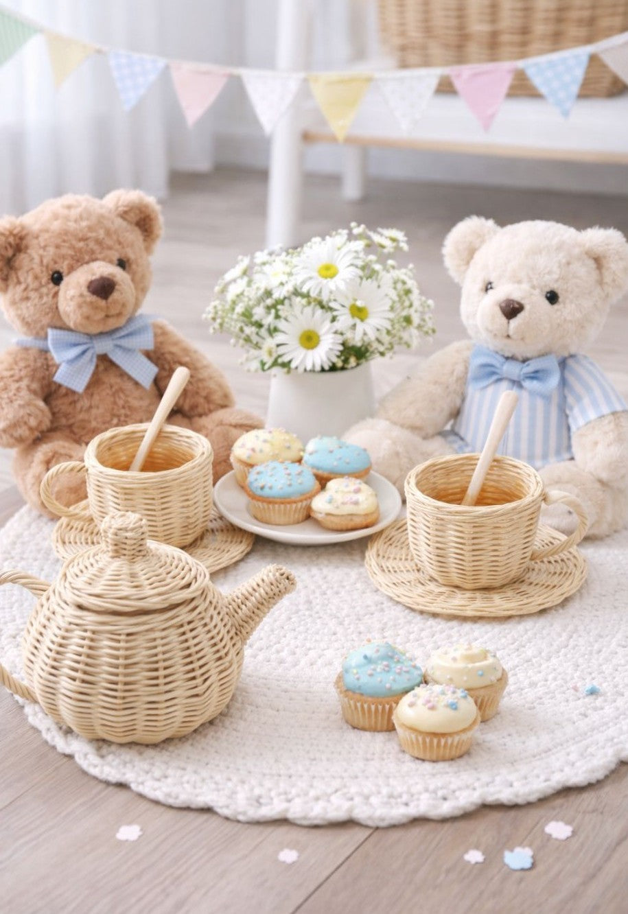Lullaby Rattan Wicker Tea Party Play Set – BrightSprig