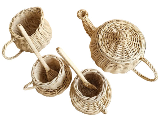 Lullaby Rattan Wicker Tea Party Play Set – BrightSprig
